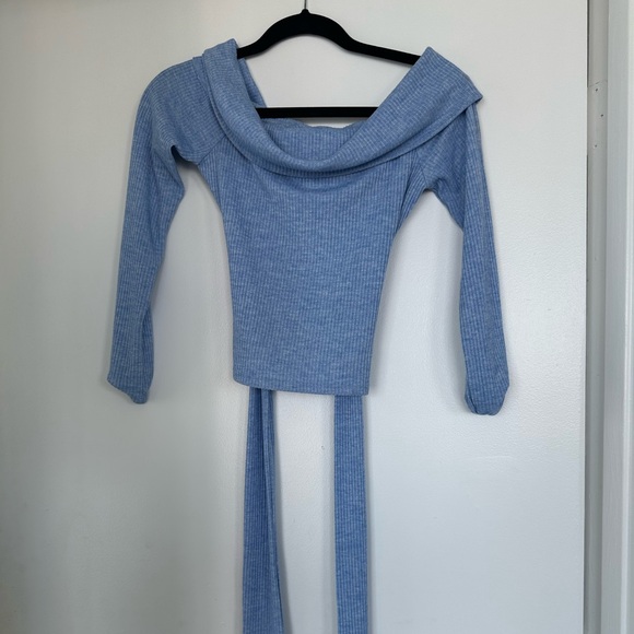 Like New - Ramona sky blue off the shoulder sweater xs - Picture 3 of 3